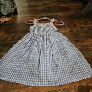 Charming Blue and White Checkered Kids Dress Girls Size 8